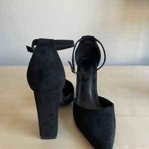 Black Suede Chunky Heels